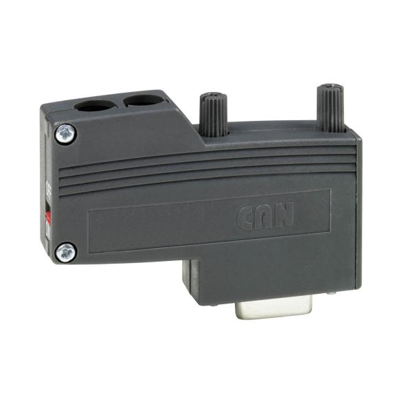Photo Altivar - connecteur femelle SUB-D9 CANopen - droit | Ref : VW3CANKCDF180T