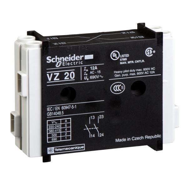 Photo TeSys Vario - bloc de contacts - 1F(fermeture retardée) + 1O(ouverture avancée) | Ref : VZ7