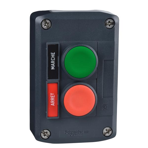 Photo Harmony boite - 2 boutons poussoirs 22 - vert /rouge | Ref : XALD211