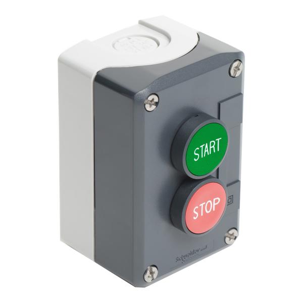 Photo Harmony boite - 2 boutons poussoirs Ø22 - vert /rouge | Ref : XALD215