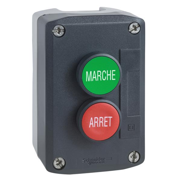 Photo Harmony boite - 2 boutons poussoirs 22 - vert /rouge | Ref : XALD224