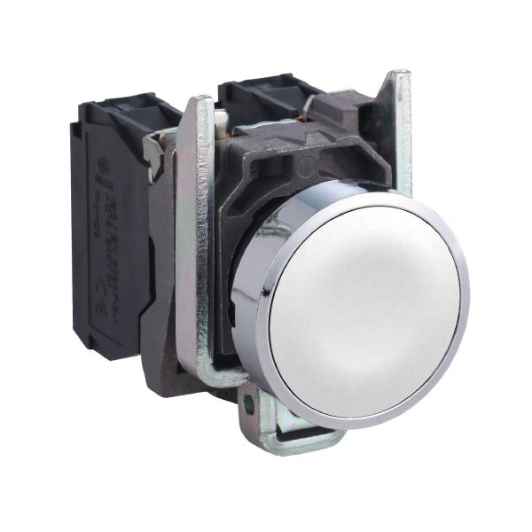Photo Harmony XB4 - bouton poussoir  impulsion - 22 - blanc - 1F - vis trier | Ref : XB4BA11