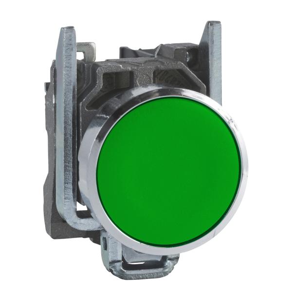 Photo Harmony XB4 - bouton poussoir  impulsion - 22 - vert - 1F - vis trier | Ref : XB4BA31