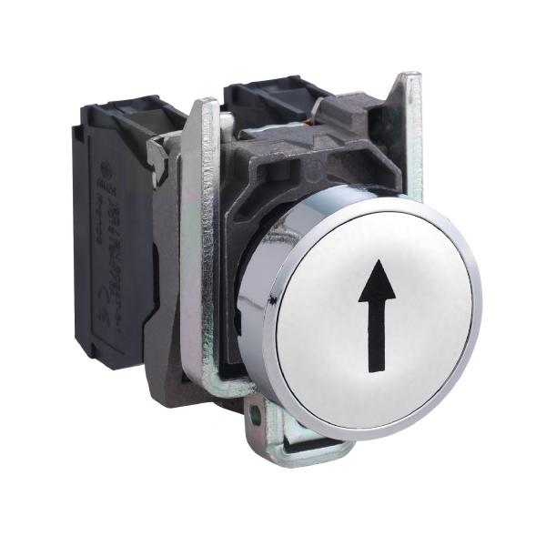 Photo Harmony XB4 - bouton poussoir impulsion - 22 - marqu - blanc - 1F - vis trier | Ref : XB4BA3341