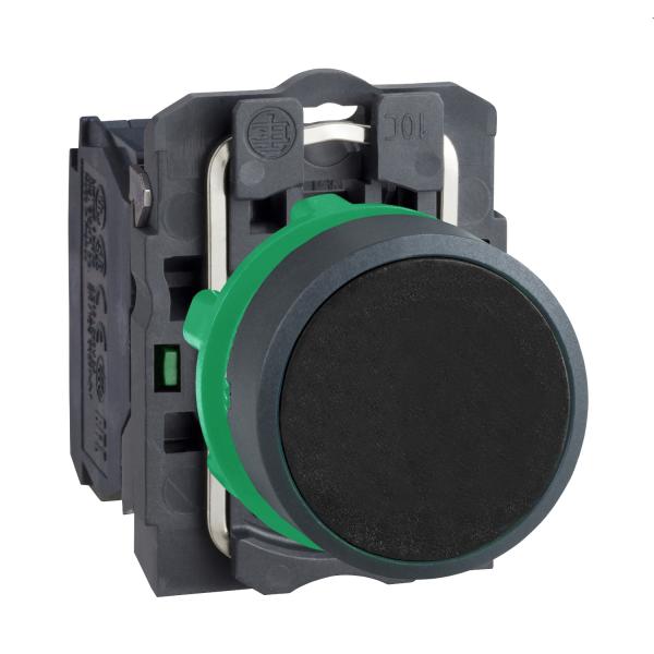 Photo Harmony XB5 - bouton poussoir  impulsion - 22 - noir - 1F - vis trier | Ref : XB5AA21