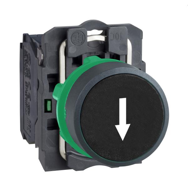 Photo Harmony XB5 - bouton poussoir à impulsion - Ø22 - marqué - noir - 1F - vis | Ref : XB5AA3351