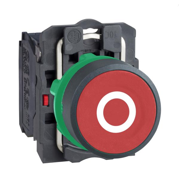 Photo Harmony XB5 - bouton poussoir impulsion - 22 - marqu - rouge - 1O - vis trier | Ref : XB5AA4322