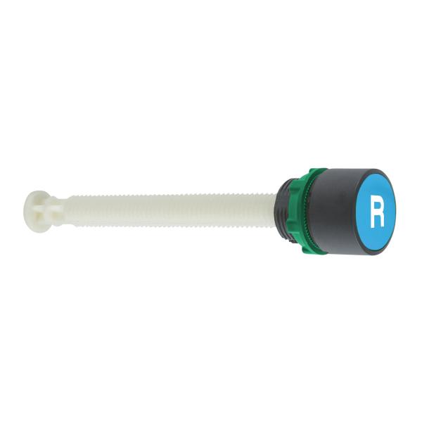 Photo Harmony XB5 - bouton poussoir réarmement - Ø22 - course 17/120mm - marqué - bleu | Ref : XB5AA86102