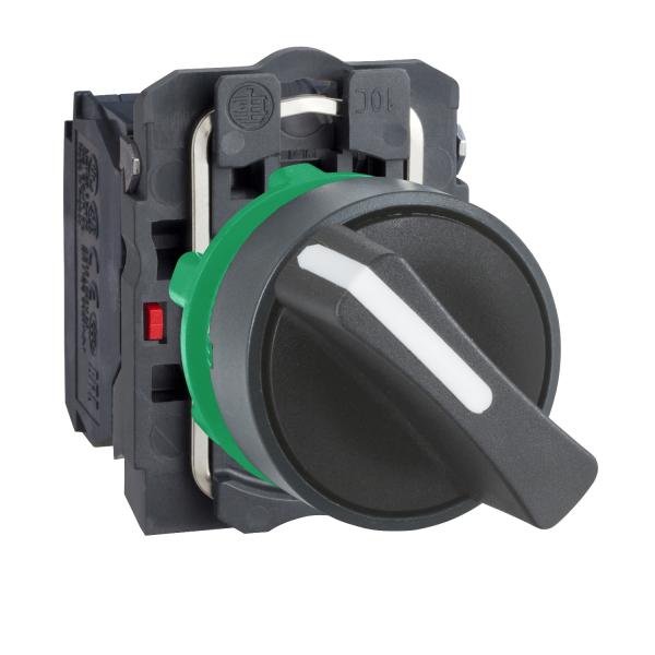 Photo Harmony XB5 - bouton tournant manette - 22 - 2 pos fix - noir - 1O+1F - vis tr | Ref : XB5AD25
