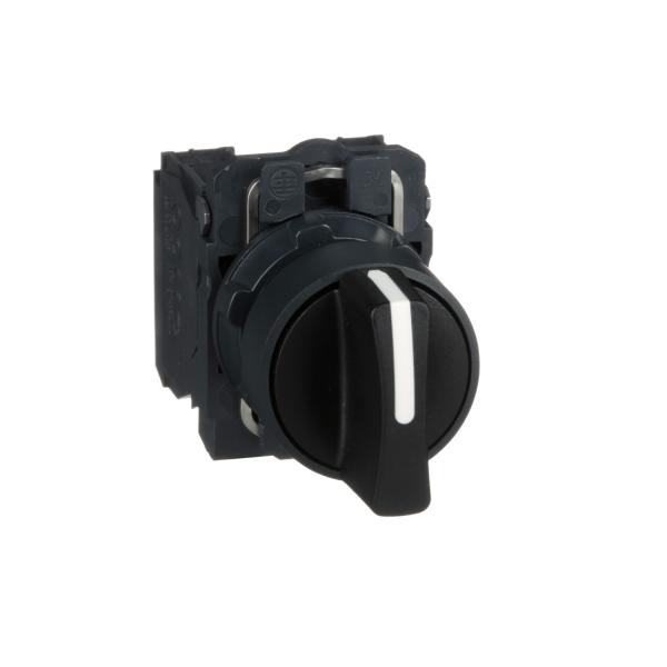 Photo Harmony XB5 - bouton tournant manette - 22 - 3 pos fix - noir - 2F - vis trier | Ref : XB5AD33