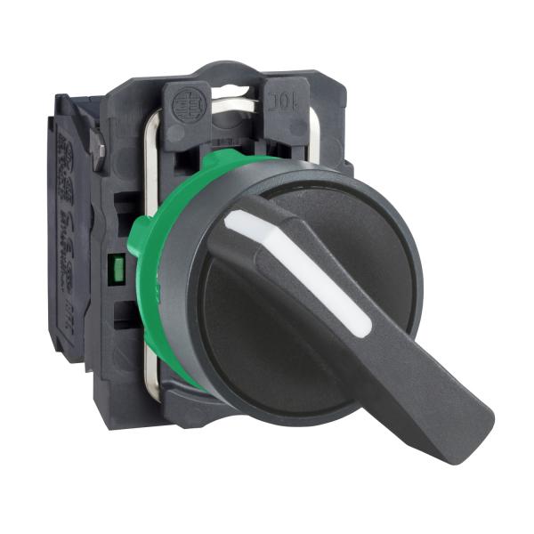 Photo Harmony XB5 - bouton tournant à crosse - Ø22 - 2 pos fix - noir - 1F - vis étr | Ref : XB5AJ21
