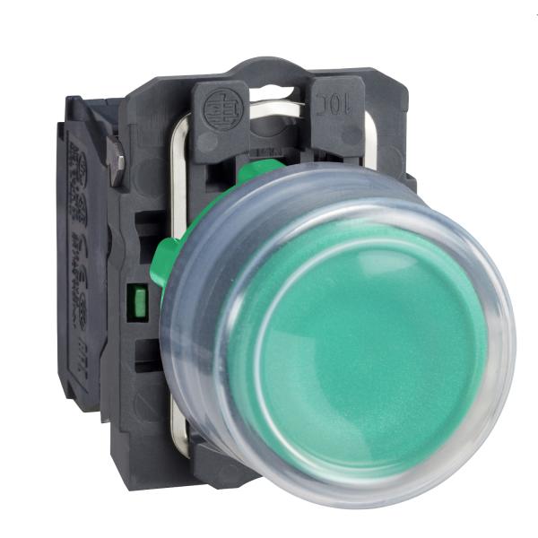 Photo Harmony XB5 - bouton poussoir à impulsion - Ø22 - capuchonné - vert - 1F - vis | Ref : XB5AP31