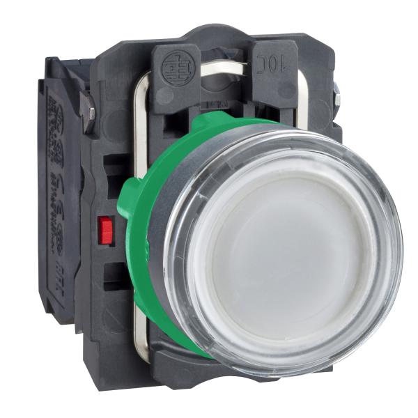 Photo Harmony bt-pous lumineux blanc 22 - impulsion - 24V - 1O+1F | Ref : XB5AW31B5