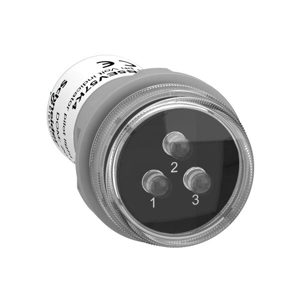 Photo Harmony XB5 - Voyant de prsence 3 phases - LED - rouge vert jaune - 400VAC | Ref : XB5EV57K4