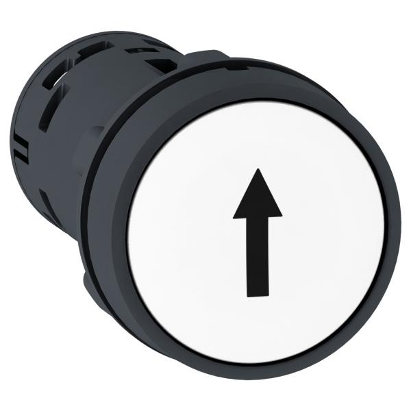 Photo Harmony bouton-poussoir affleurant - 22 - blanc - 1F - noir Flche haute | Ref : XB7NA11341