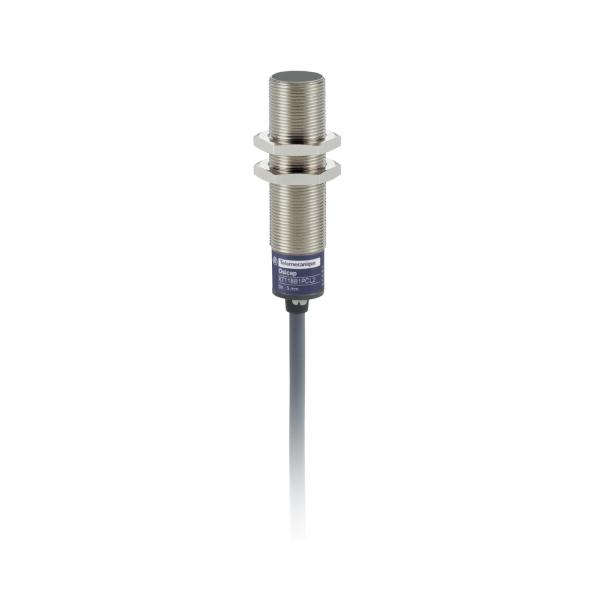 Photo OsiSense XT1 - d�t. cap. - M18 - L70mm - laiton - Sn 5mm - 24Vcc - c�ble 2m | Ref : XT118B1PAL2  
