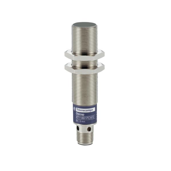Photo OsiSense XT1 - dt. cap. - M18 - L70mm - laiton - Sn 5mm - 24Vcc - conn. M12 | Ref : XT118B1PCM12 