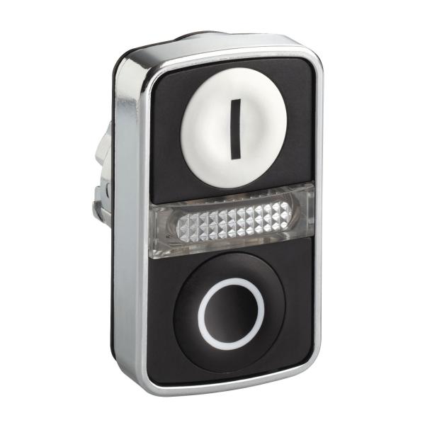 Photo Harmony tte bt-pous double touche - 22 - blanc + noir - E - S - IP66, IP69K | Ref : ZB4BW7A1721