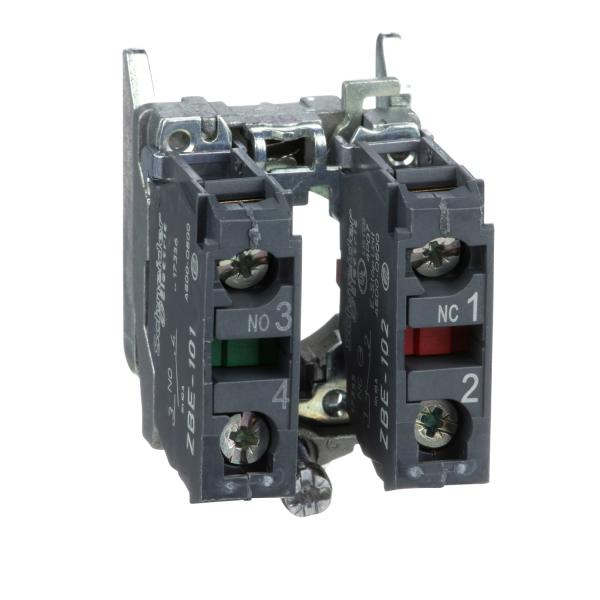 Photo Harmony XB4 - corps de bouton - 1O+1F - raccordement bornes ressort | Ref : ZB4BZ105