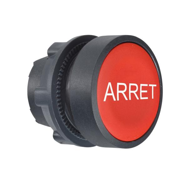Photo Harmony XB5 - tte bouton poussoir - affleurant - 22 - rouge - texte 'ARRET' | Ref : ZB5AA433