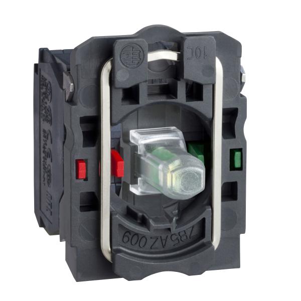 Photo Harmony corps de bouton lumineux - 22 - blanc LED intgre 1O+1F | Ref : ZB5AW0B15