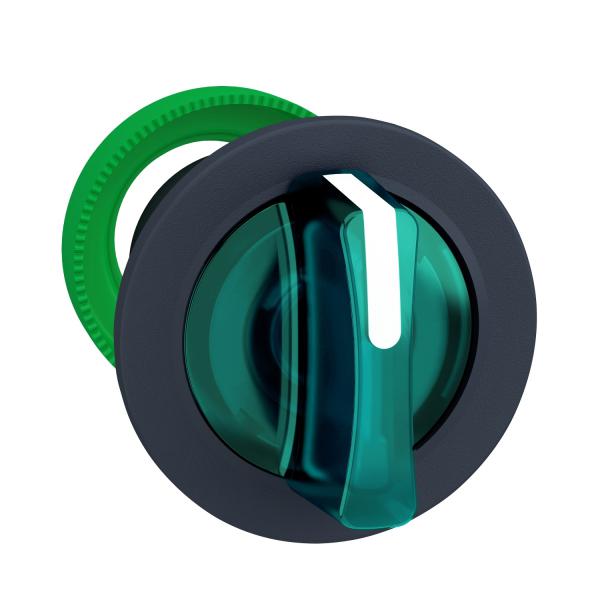 Photo Harmony XB5 - tte bouton  manette lumineux - flush - 3 pos fix - vert | Ref : ZB5FK1333
