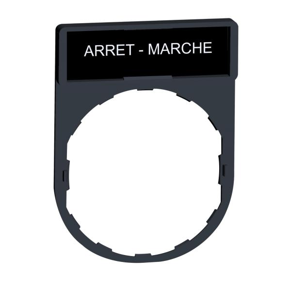 Photo Harmony - porte-�tiquette 30x40 + �tiquette 'ARRET-MARCHE' 8x27 - blanc/noir | Ref : ZBY2166