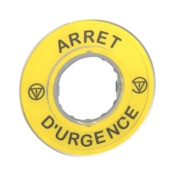 Photo Harmony - tiquette circulaire jaune 3D - 60 - Arrt Urgence | Ref : ZBY9120