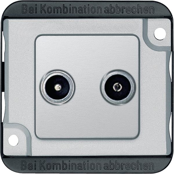 Vignette 2 produit Prise télévision et radio anti-vandalisme, avec enjoliveur | Ref : MTN299460