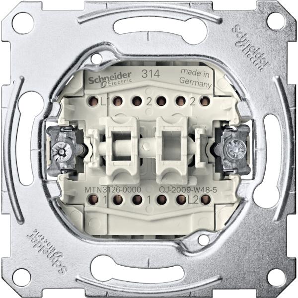 Vignette 2 produit Aquadesign - mécanisme double va-et-vient - 10A/250Vca - connexion rapide | Ref : MTN3126-0000
