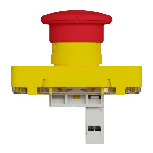 Vignette 2 produit Mureva Styl - Arrt d'urgence 1/4 tour - composable IP55 - IK08 - jaune | Ref : MUR35053