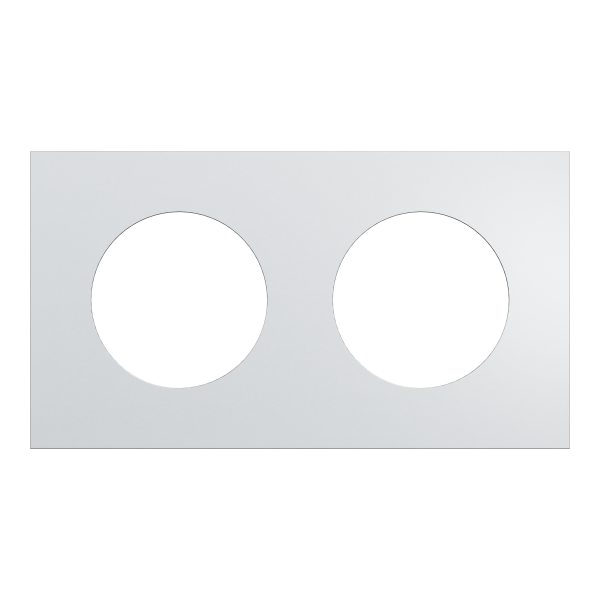 Vignette 2 produit New Odace  Mtal - plaque de finition 2 postes - effet Aluminium support noir | Ref : S913704