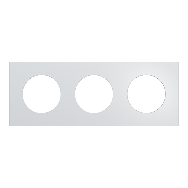 Vignette 2 produit New Odace  Mtal - plaque de finition 3 postes - effet Aluminium support noir | Ref : S913706