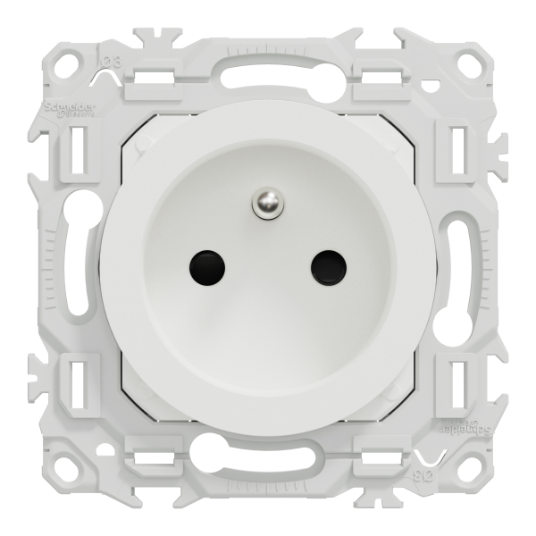 Vignette 2 produit New Odace  - prise 2P+T rnovation  puits - 4 bornes auto par ple - blanc craie | Ref : S920049