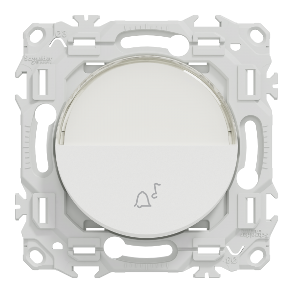 Vignette 2 produit New Odace  - bouton-poussoir porte-tiquette - symbole carillon - blanc craie | Ref : S920246