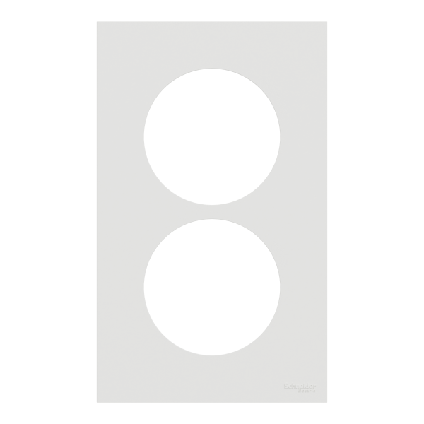 Vignette 2 produit New Odace  - plaque de finition 2 postes entraxe spcifique 57mm - Blanc craie | Ref : S920714