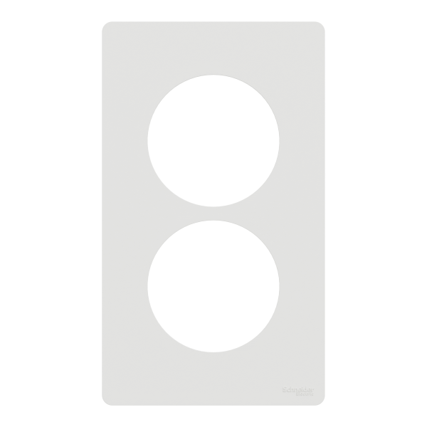 Vignette 2 produit New Odace  Architecte - plaque 2 postes entraxe spcifique 57mm - Blanc craie | Ref : S920814