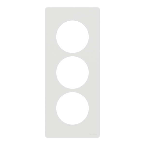 Vignette 2 produit New Odace  Architecte - plaque 3 postes entraxe spcifique 57mm - Blanc craie | Ref : S920816