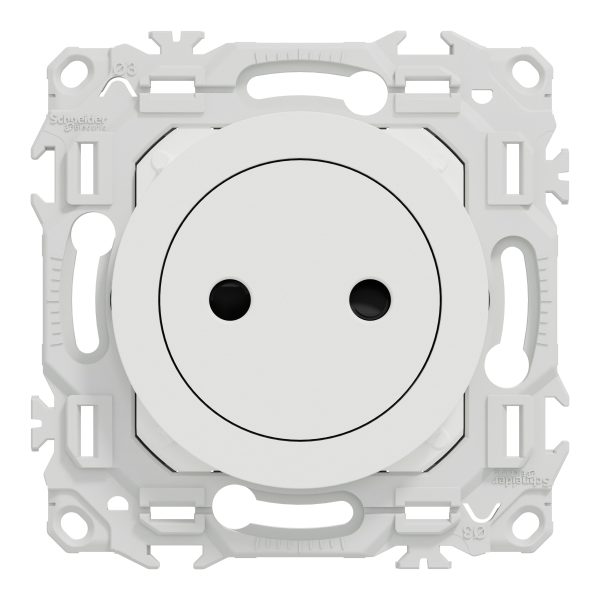 Vignette 2 produit New Odace  - prise 2P affleurante avec griffes - bornes automatiques - blanc craie | Ref : S925033