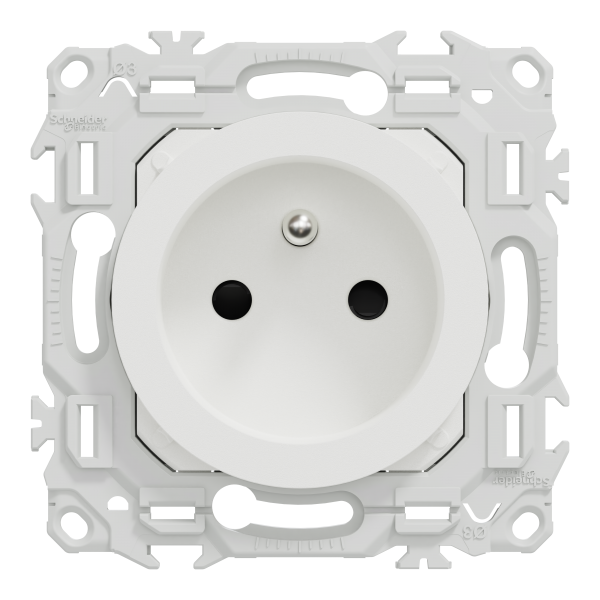 Vignette 2 produit New Odace  - prise 2P+T rnovation  puits avec griffes - 4 bornes/ple - blanc | Ref : S925049
