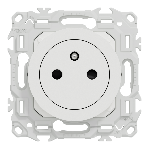 Vignette 2 produit New Odace  - prise 2P+T affleurante avec griffes - bornes automatiques - blanc craie | Ref : S925052