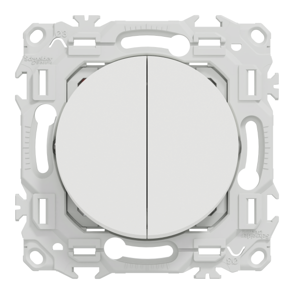 Vignette 2 produit New Odace  - double va-et-vient ou poussoir avec griffes - 10AX - blanc craie | Ref : S925214
