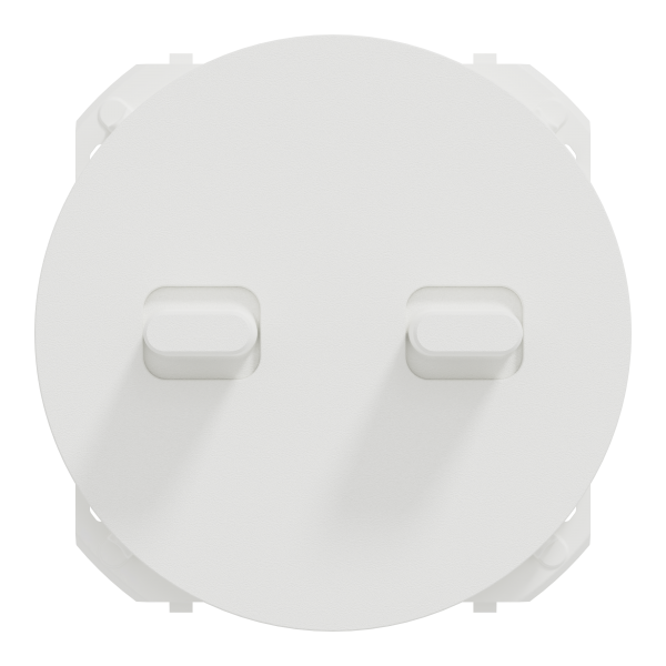 Vignette 2 produit New Odace  - enjoliveur - pour double va-et-vient ou poussoir  levier - blanc craie | Ref : S929211