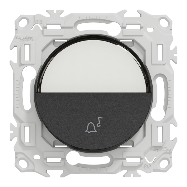 Vignette 2 produit New Odace  - bouton-poussoir porte-tiquette - symbole carillon - noir onyx | Ref : S940246
