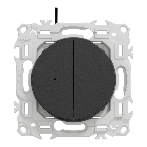Vignette 2 produit New Odace  - double va-et-vient ou poussoir lumineux LED 0.15mA - 10AX - noir onyx | Ref : S940273