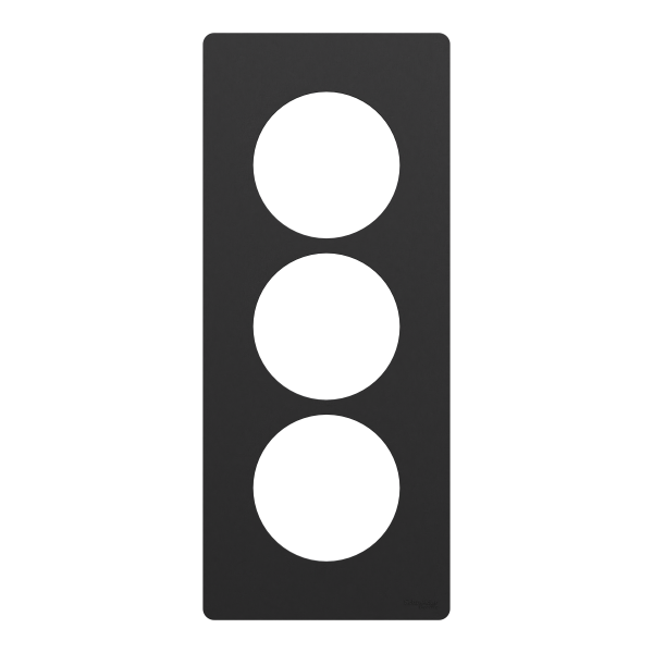 Vignette 2 produit New Odace  Architecte - plaque 3 postes entraxe spcifique 57mm - Noir onyx | Ref : S940816