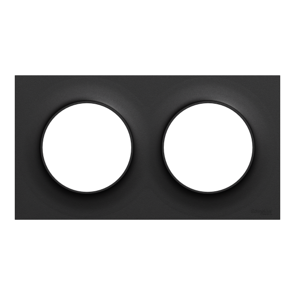 Vignette 2 produit New Odace  Origine - plaque de finition 2 postes - couleur noir | Ref : S949704