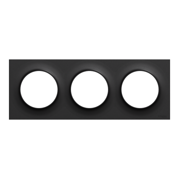 Vignette 2 produit New Odace  Origine - plaque de finition 3 postes - couleur noir | Ref : S949706