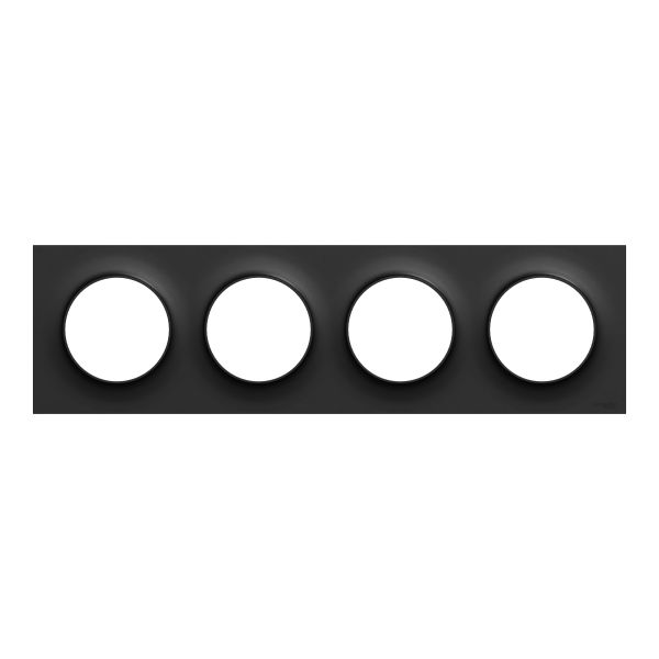 Vignette 2 produit New Odace  Origine - plaque de finition 4 postes - couleur noir | Ref : S949708