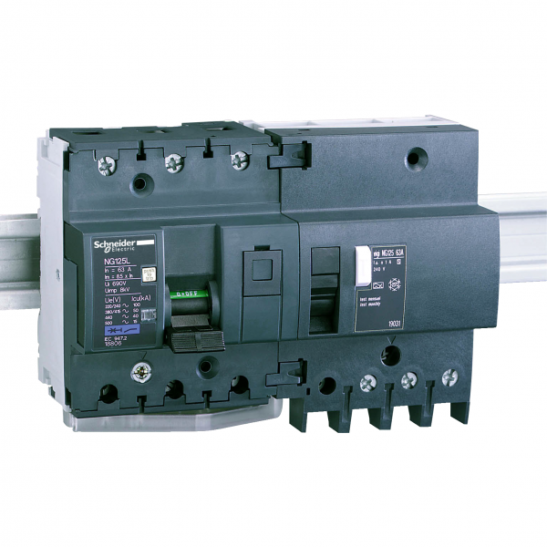 Vignette 2 produit Multi9 NG125L - disjoncteur modulaire - 3P - 63A - courbe C | Ref : 18806